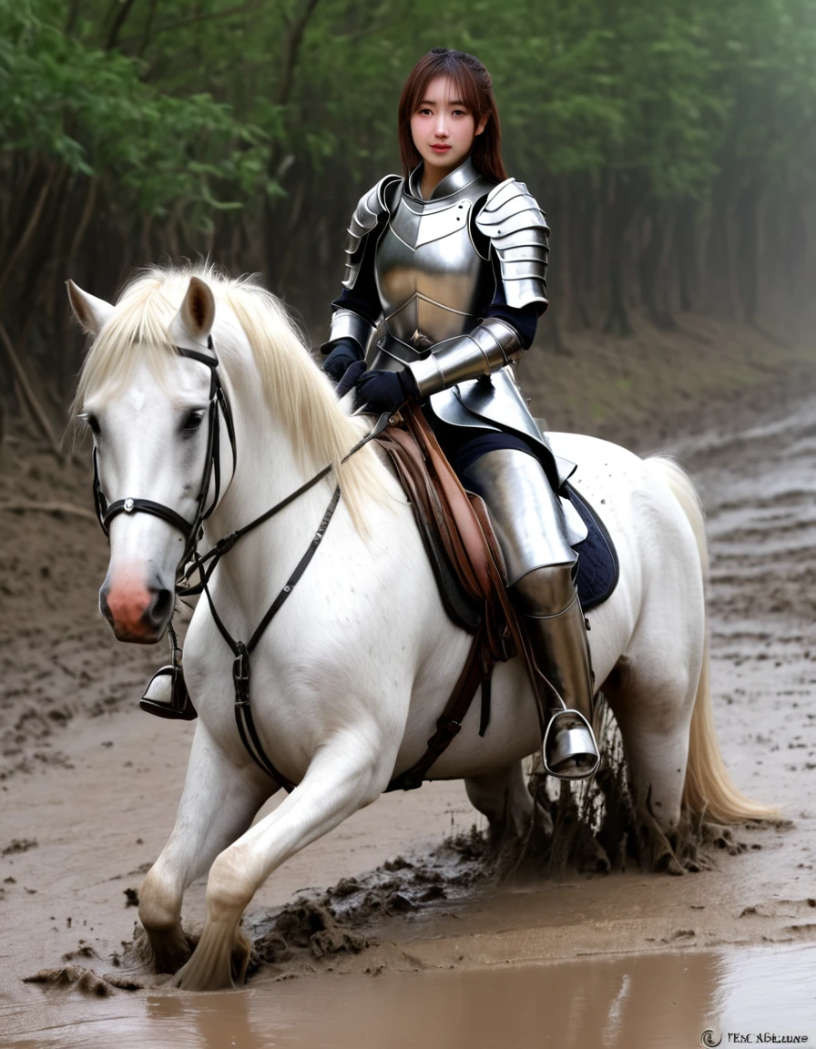 (((masterpiece))),(((Highest quality))),((Tabletop:1.4, Highest quality)), (Realな写真:1.4), 
((1 cute girl knight)),rodeo,Desperate,
(超High resolution:1.2),, wonderful, Very detailed CG Unity 8k wallpaper, Very detailed, High resolution,draft horse ridden by japanese cute girl,tight,muddy place,Beauty,The horse neighs,Tragic female knight in armor,Sink,In the mud,Plump,
Cold Light, Beautiful detailed girl, Droopy eyes,Very detailedな目と顔, Beautiful and exquisite nose, Beautiful and exquisite, draft horse ridden by a girl can't move because horse and girl soak in the sticky muddy deep pitfall:10.0 , horse falls down ,looks pained ,Surprised face:2.0,Real,Anatomically correct