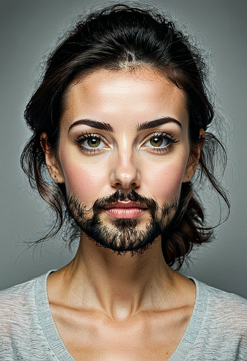 woman with a small growing beard