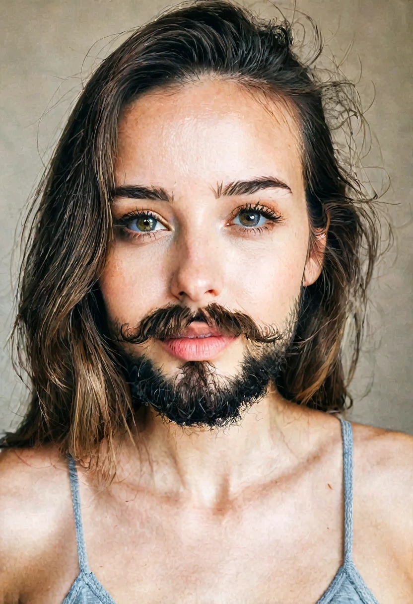 woman with a small growing beard