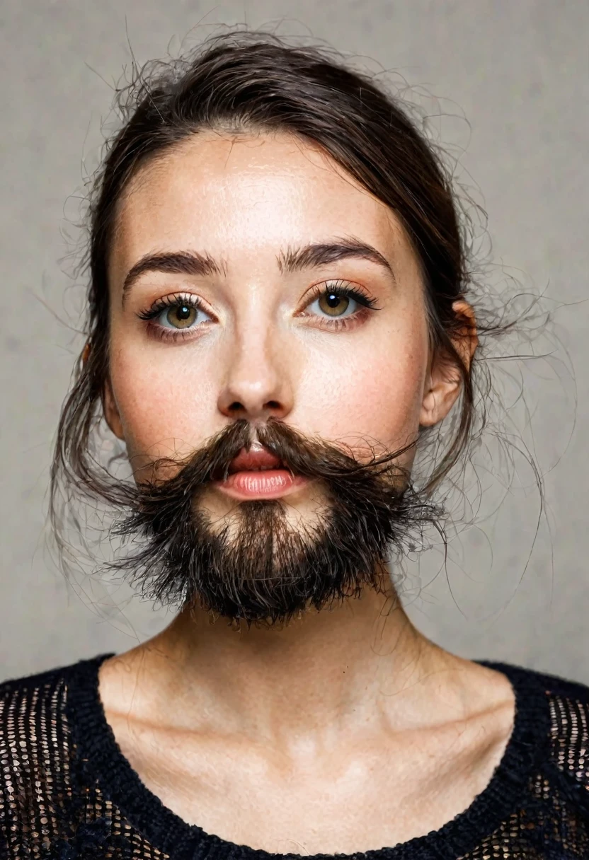 woman with a small growing beard