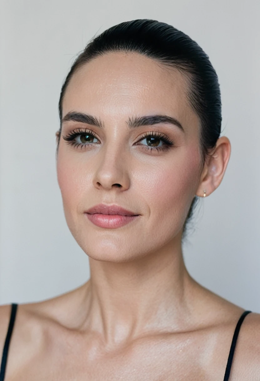 woman, shaved beard