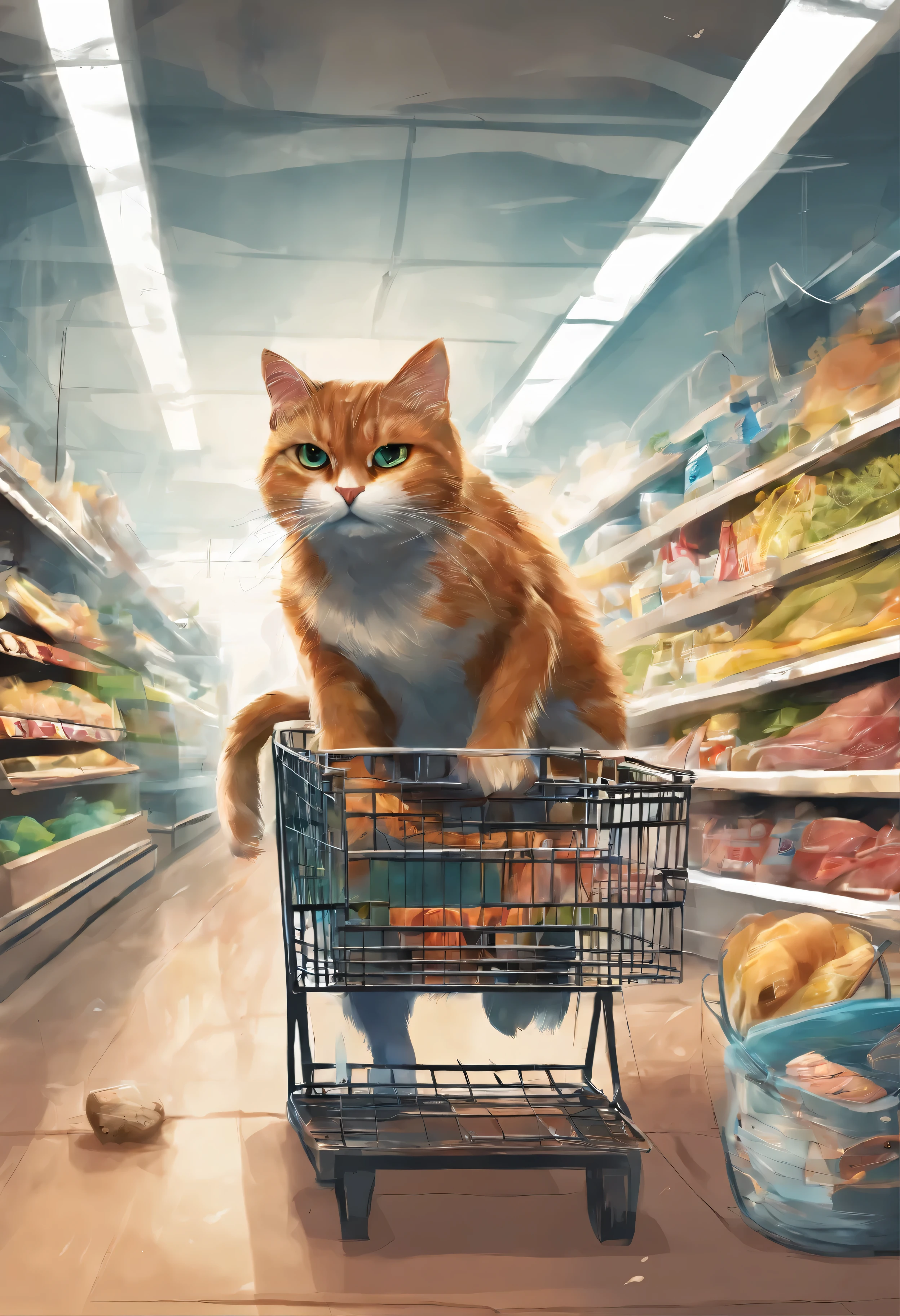 supermarket fish stealing cat