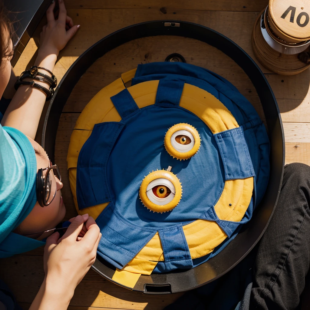 Create an animated circular minions logo