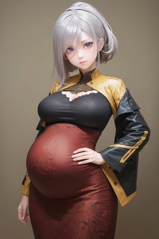 solo female, mature woman, 2d anime, high res, high quality, best quality, fashion, pregnant 