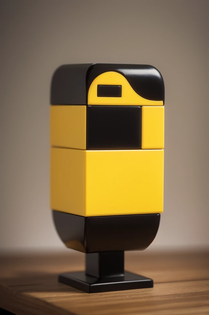square yellow character, With a man's smile, With a yellow valkyrie, It's a yellow valkyrie