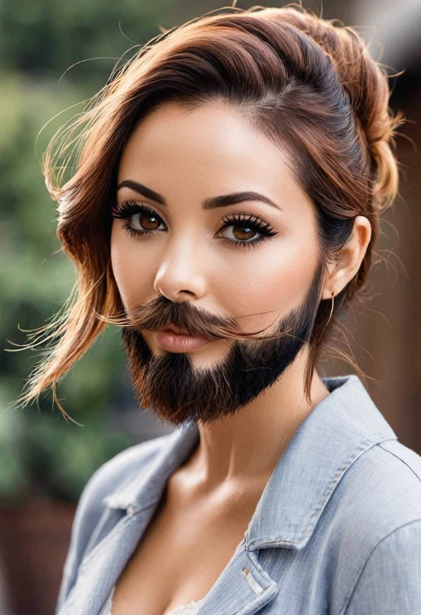 woman with side whiskers beard