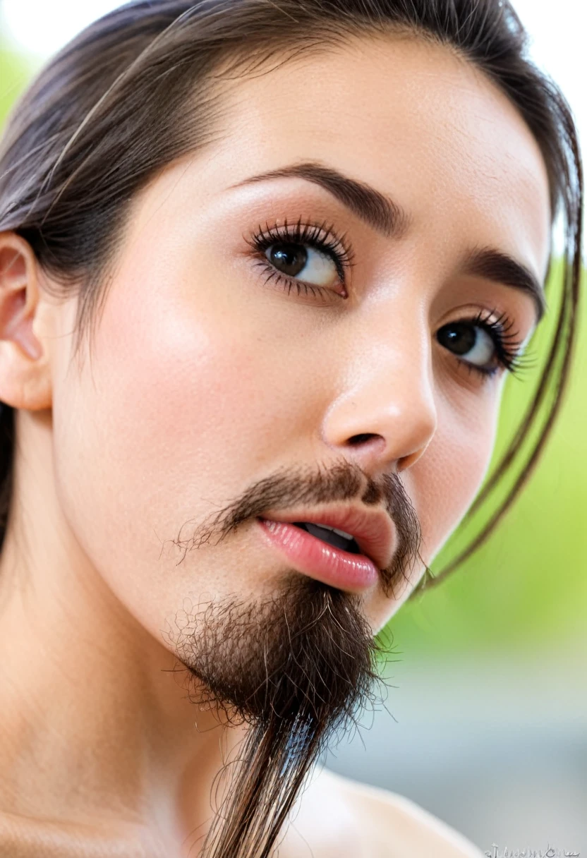 woman with side whiskers beard