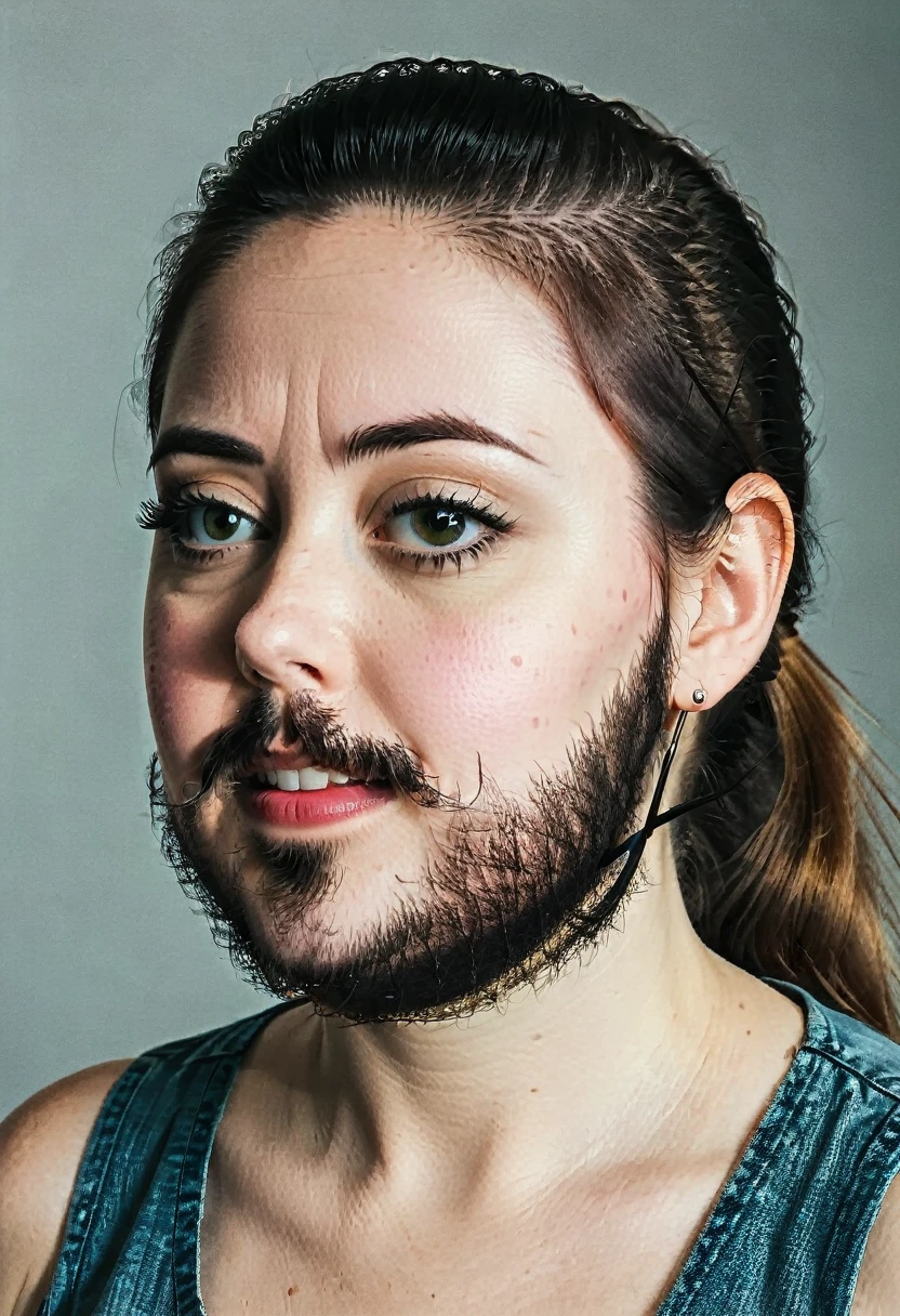 woman with side whiskers beard