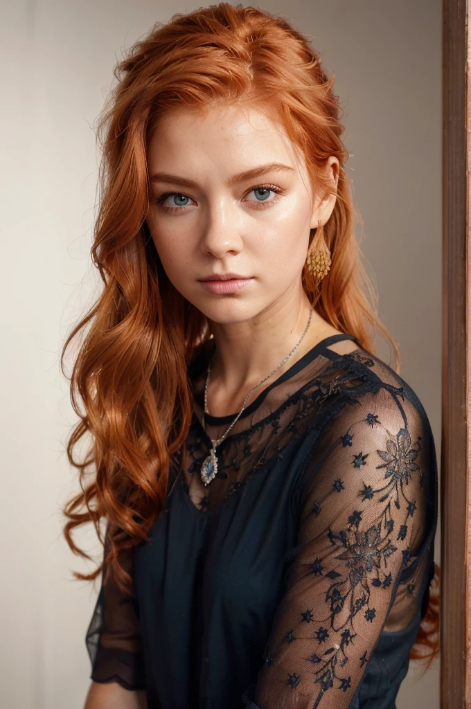 (8k, Photo brute, la plus haute qualité),(épique réaliste:1.5), Une fille, posture dynamique,visage érotique, maillot de bain,(détaillé eyes:0.8),(En regardant la caméra:1.4), (la plus haute qualité), (Meilleure ombre),Détails complexes,cinématique,((peau:1.4)),plage, (cheveux roux longs et fluides:1.3),(hdr:1.5),détaillé, couleurs sourdes, taches de rousseur, oreille en argent, cheveux longs et ondulés, cheveux lisses, Cheveux lâchés, cheveux tirés en arrière