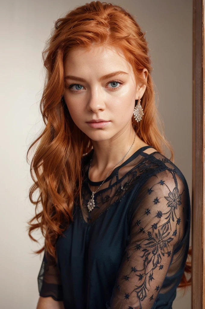 (8k, Photo brute, la plus haute qualité),(épique réaliste:1.5), Une fille, posture dynamique,visage érotique, maillot de bain,(détaillé eyes:0.8),(En regardant la caméra:1.4), (la plus haute qualité), (Meilleure ombre),Détails complexes,cinématique,((peau:1.4)),plage, (cheveux roux longs et fluides:1.3),(hdr:1.5),détaillé, couleurs sourdes, taches de rousseur, oreille en argent, cheveux longs et ondulés, cheveux lisses, Cheveux lâchés, cheveux tirés en arrière