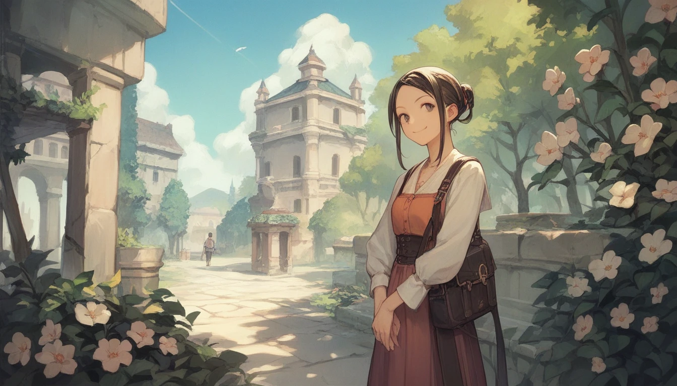 tavarc style, source_anime, 1girl, smile