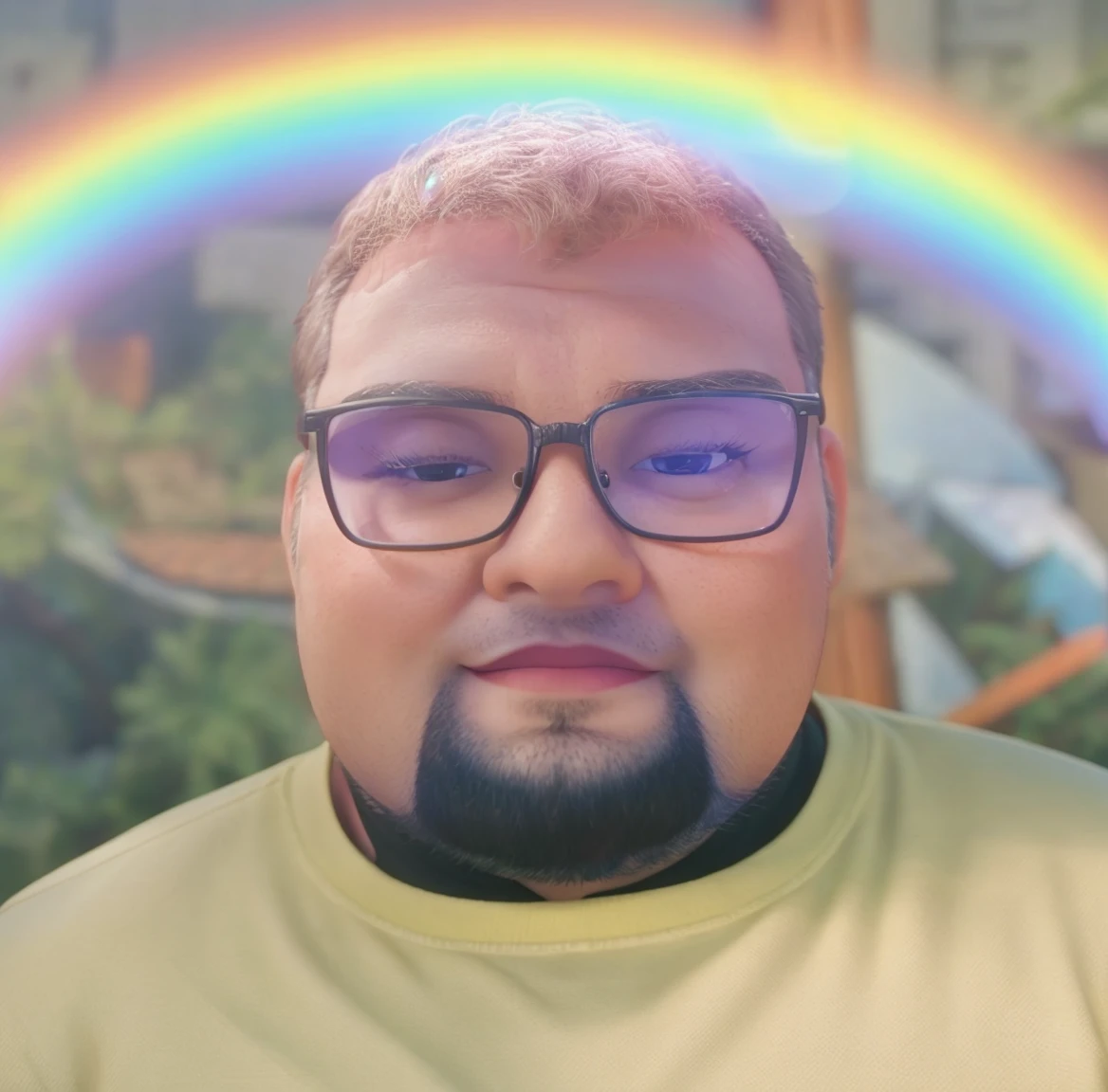 fat adult, gay, with glasses