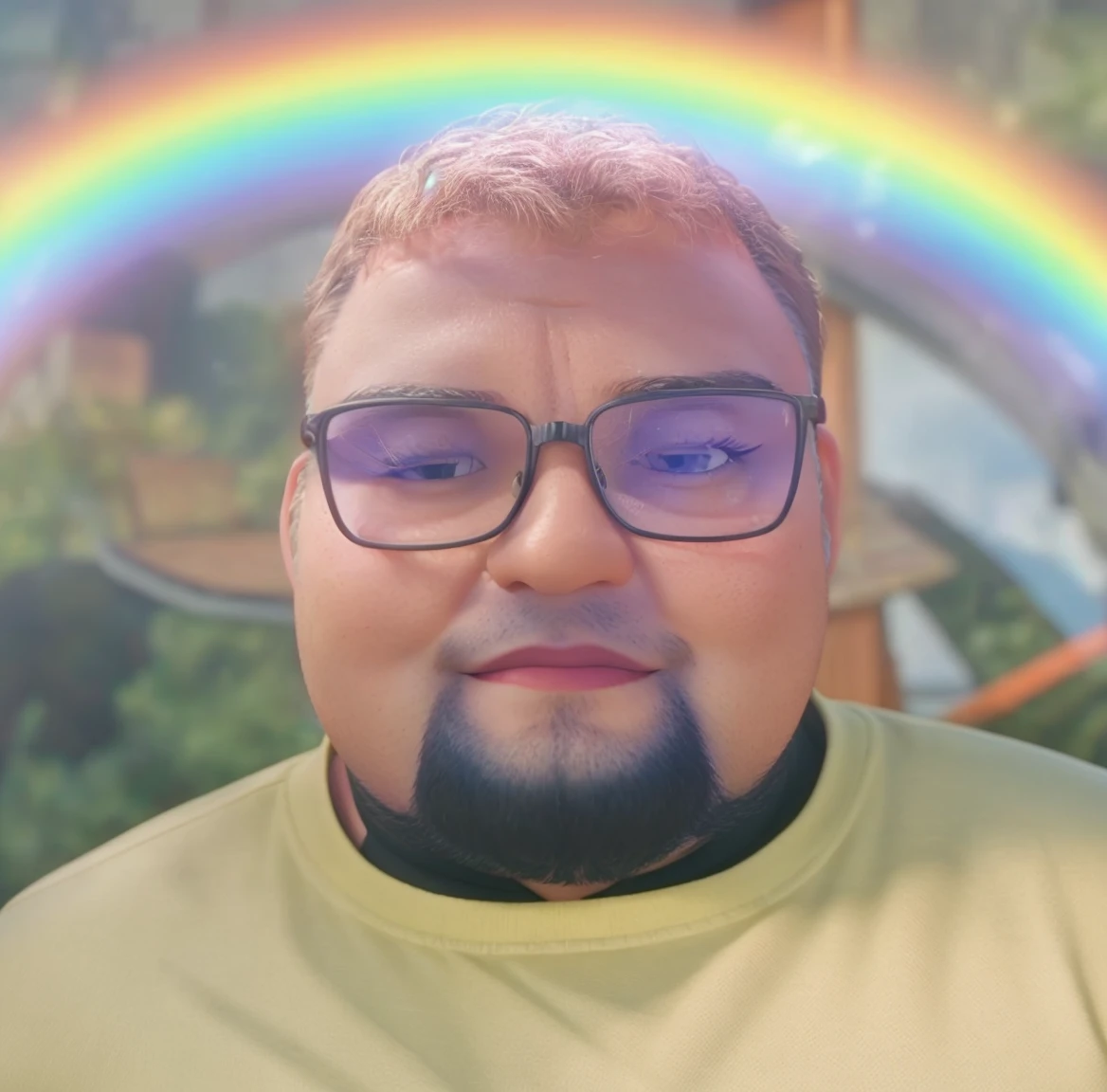 fat adult, gay, with glasses