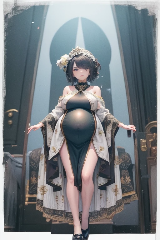 solo female, mature woman, 2d anime, high res, high quality, best quality, fashion, elegant, princess, pregnant 