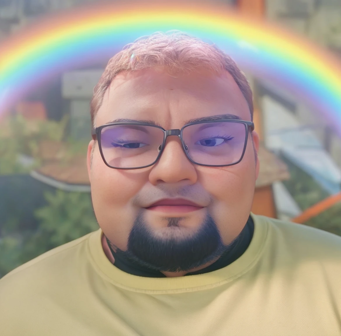 fat adult, gay, with glasses
