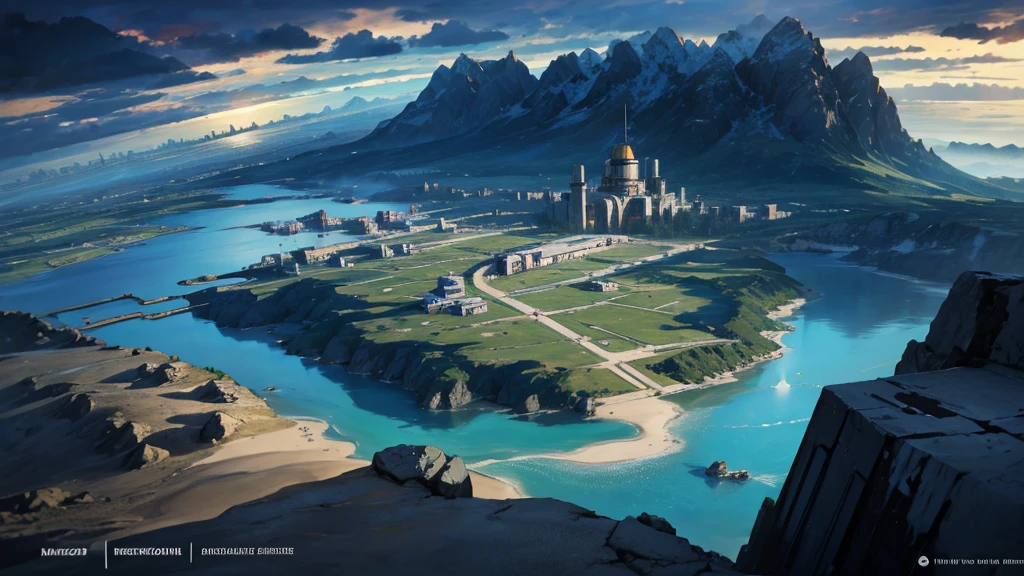 create a scenario of the entrance to a cosmodrome. This cosmodrome is futuristic and has been shaken. make him deteriorate. RPG map seen from above.
