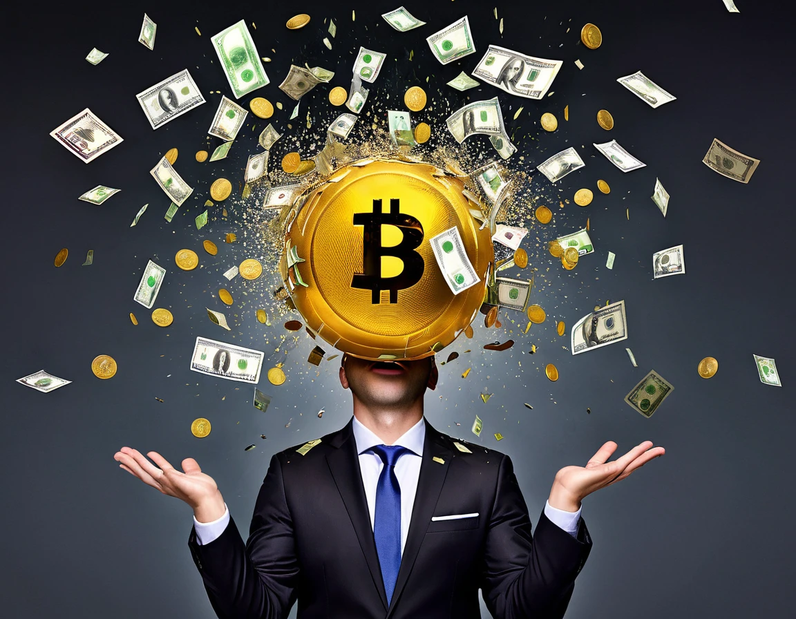 [Money Bag emoji] Envision a dynamic composition featuring various global currencies exploding in a burst of energy. Each currency symbolizes a different facet of financial domination. The scene should be photorealistic, with banknotes and coins dynamically suspended in mid-air. Aim for UHD quality to showcase the fine details of each currency, creating a visually striking representation of the power associated with financial diversity.