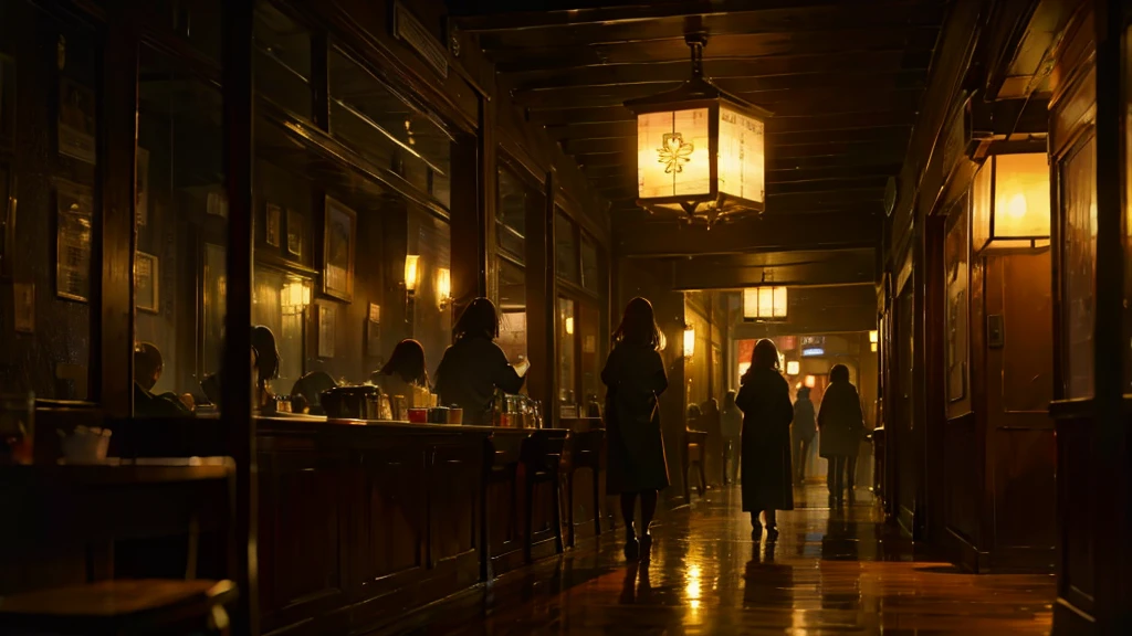 在coffee館裡用電腦工作、fashionable、quiescence、coffee 、dark、lampshade