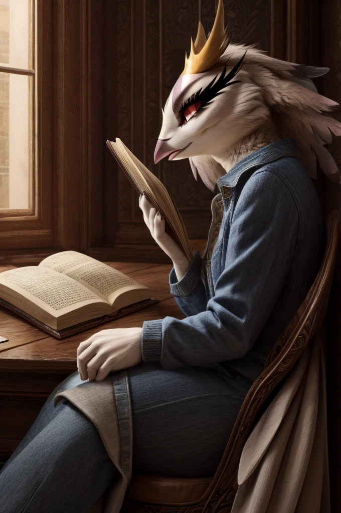 "Draw Stella in a rare, casual moment, away from the high-society life. Perhaps she is reading a book, enjoying a quiet walk, or engaging in a hobby. Show a different side of her personality."