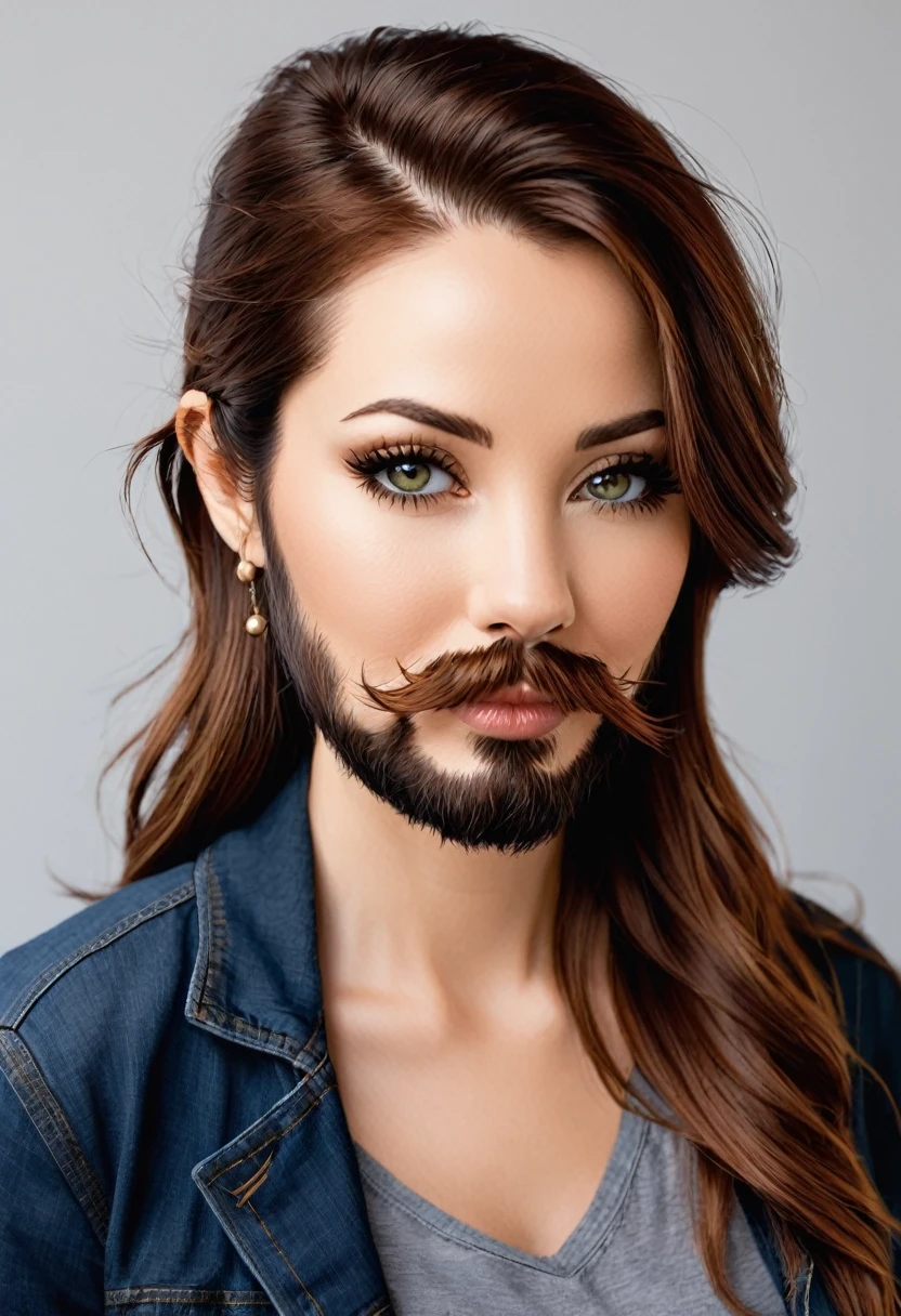 woman with side whiskers beard