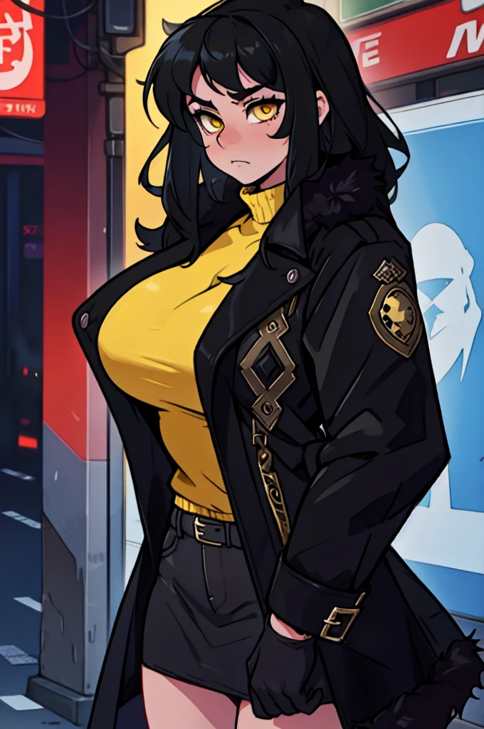 sad girl muscular girl huge breasts yellow eyes black hair fur coat fur coat fur coat fur coat fur coat fur coat fur coat