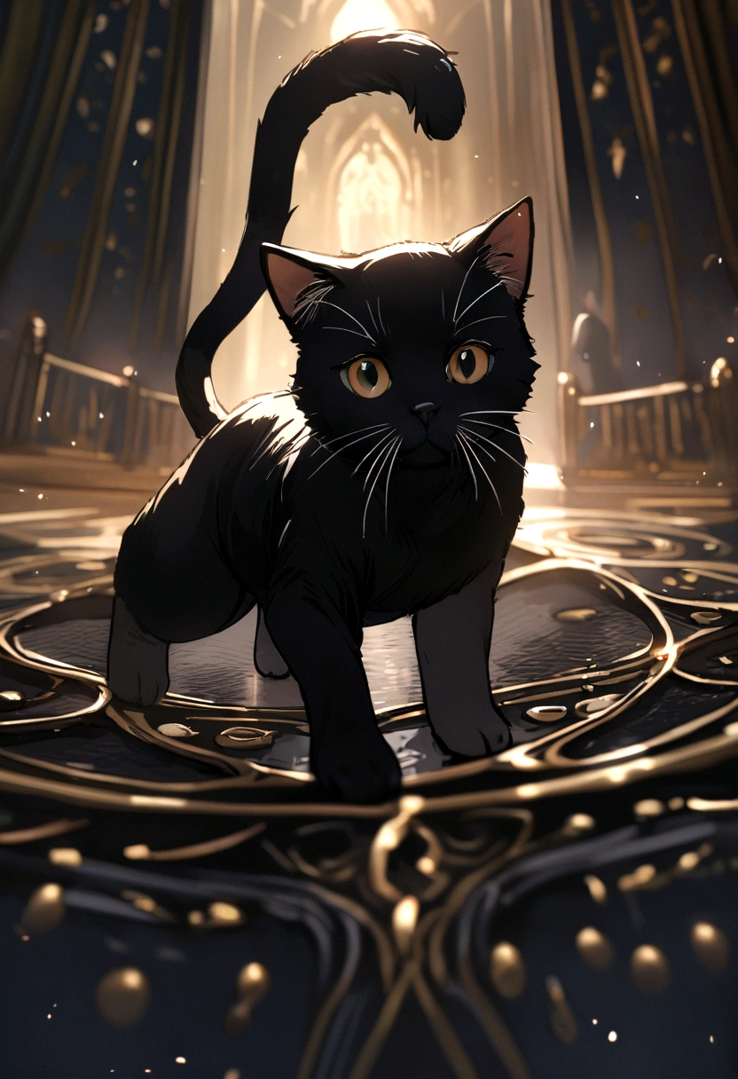 black cat playing