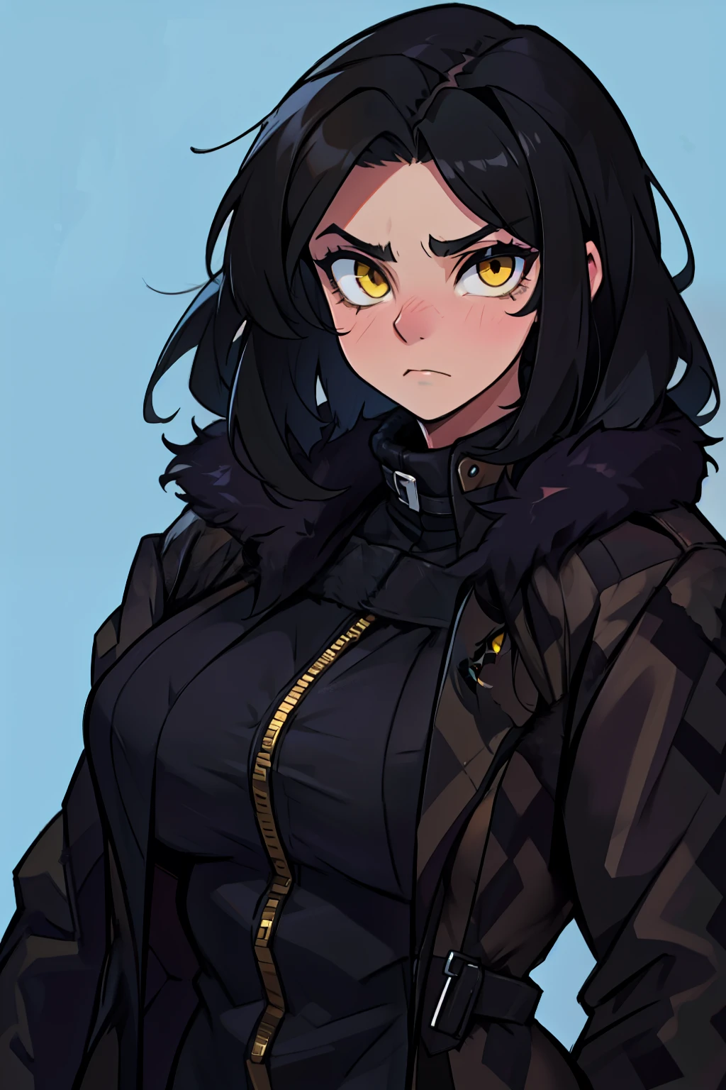 sad girl muscular girl huge breasts yellow eyes black hair fur coat fur coat fur coat fur coat fur coat fur coat fur coat