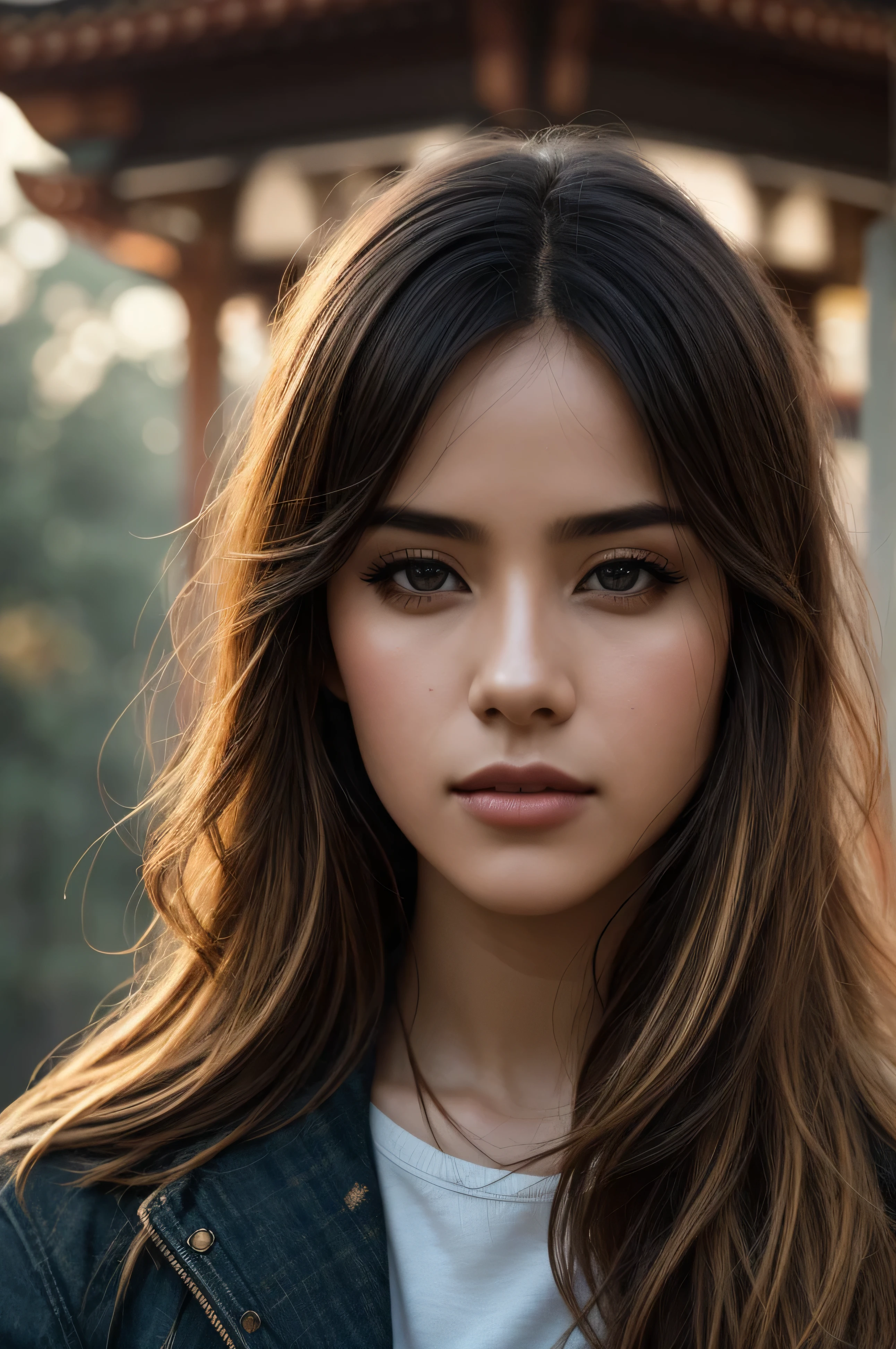 photo of beautiful (jem1mar0b:0.99), a woman with perfect hair, wearing Dark Yellow (torn clothes:1.1),  (pagoda:1.1), (closeup), modelshoot style, (extremely detailed CG unity 8k wallpaper), professional majestic photography, (Leica M6 Camera), 24mm, exposure blend, hdr, faded, extremely intricate, High (Detail:1.1), Sharp focus, dramatic, soft cinematic light, (looking at viewer), (detailed pupils), 4k textures, elegant, ((((cinematic look)))), soothing tones, insane details, hyperdetailed, low contrast, (epicPhoto)