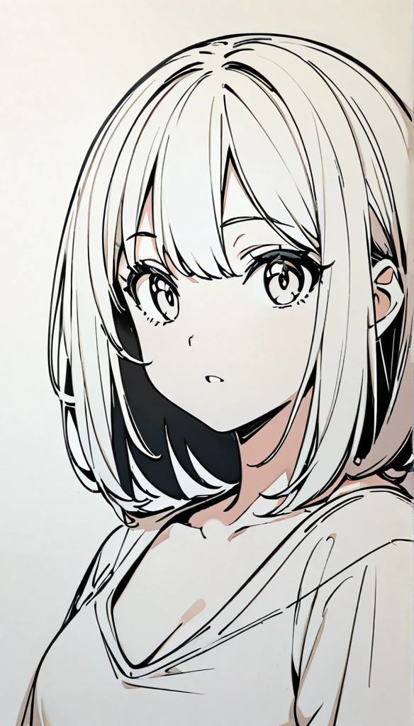 Monochrome Art, Line drawing of anime characters