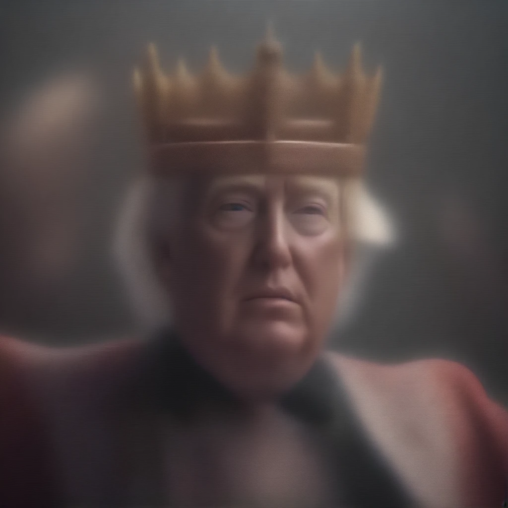 Donald Trump dancing on the death of democracy wearing his fake Republican crown highly detailed hyper realistic ultra detailed best quality 1080p hi definition