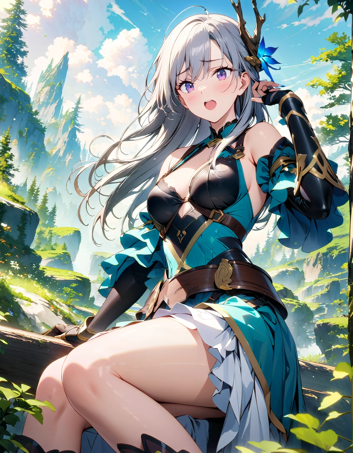  (超detailedなイラスト:1.2),Very delicate and beautiful，非常にdetailed，CG，Unity，8k wallpaper，wonderful，detailed，masterpiece，The best quality in the best condition，Official Art，非常にdetailed CG 8k Unbelievably ridiculous resolution,Beautiful and exquisite,High resolution，非常にdetailedな目と顔,Decorated Woman, With cedar, high quality, High resolution, 4K, sharp, whole body,lol, armor