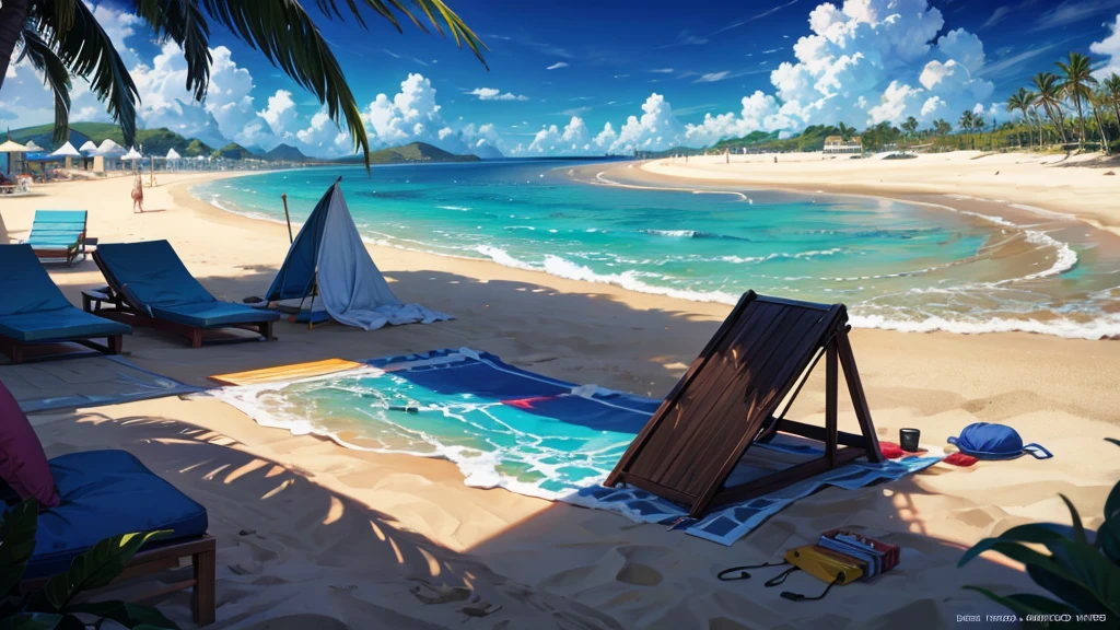 create a beach scene.