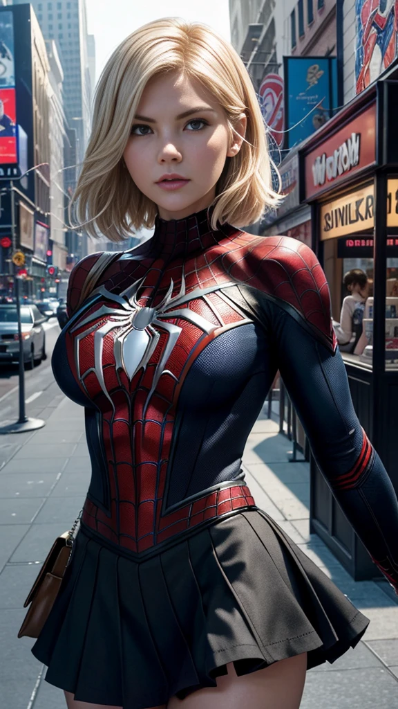 Elisha Cuthbert、マーベルコミックの映画Poster、so beautiful、Movies about Spider-Man、sexy、whole body、Wearing a skirt、Premiere Date、Poster、belly buttonを突き出す、new york、She's wearing a ripped Spiderman suit、The suit is torn、Wearing a skirt、Red and black color scheme、dynamic、masterpiece、Highest quality、Super detailed、Very detailed、Delicate and beautiful shine、Ultra-high resolution、Cinematic、break、breakドロップ、(Torn clothes:1.5)、(Wet clothes:1.4)、Bare shoulders、Real Rain、Wet Hair、belly button、Exposed Skin、sexyな肩を披露