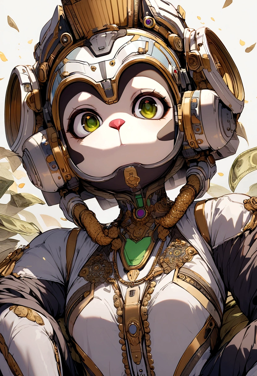 FUTURISTIC monkey WITH A LOT OF MONEY