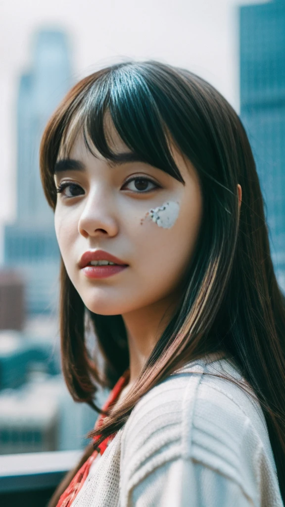 (1girl:1.3), Solo, (((Very detailed face)))), ((Very detailed eyes and face)))), Beautiful detail eyes, Body parts__, Official art, Unified 8k wallpaper, Super detailed, beautiful and beautiful, beautiful, masterpiece, best quality, original, masterpiece, super fine photo, best quality, super high resolution, realistic realism, sunlight, full body portrait, amazing beauty, dynamic pose, delicate face, vibrant eyes, (from the front), She wears Spider-Man suit, red and black color scheme, spider, very detailed city roof background, rooftop, overlooking the city, detailed face, detailed complex busy background, messy, gorgeous, milky white, highly detailed skin, realistic skin details, visible pores, clear focus, volumetric fog, 8k uhd, DSLR, high quality, film grain, fair skin, photo realism, lomography, futuristic dystopian megalopolis, translucent
