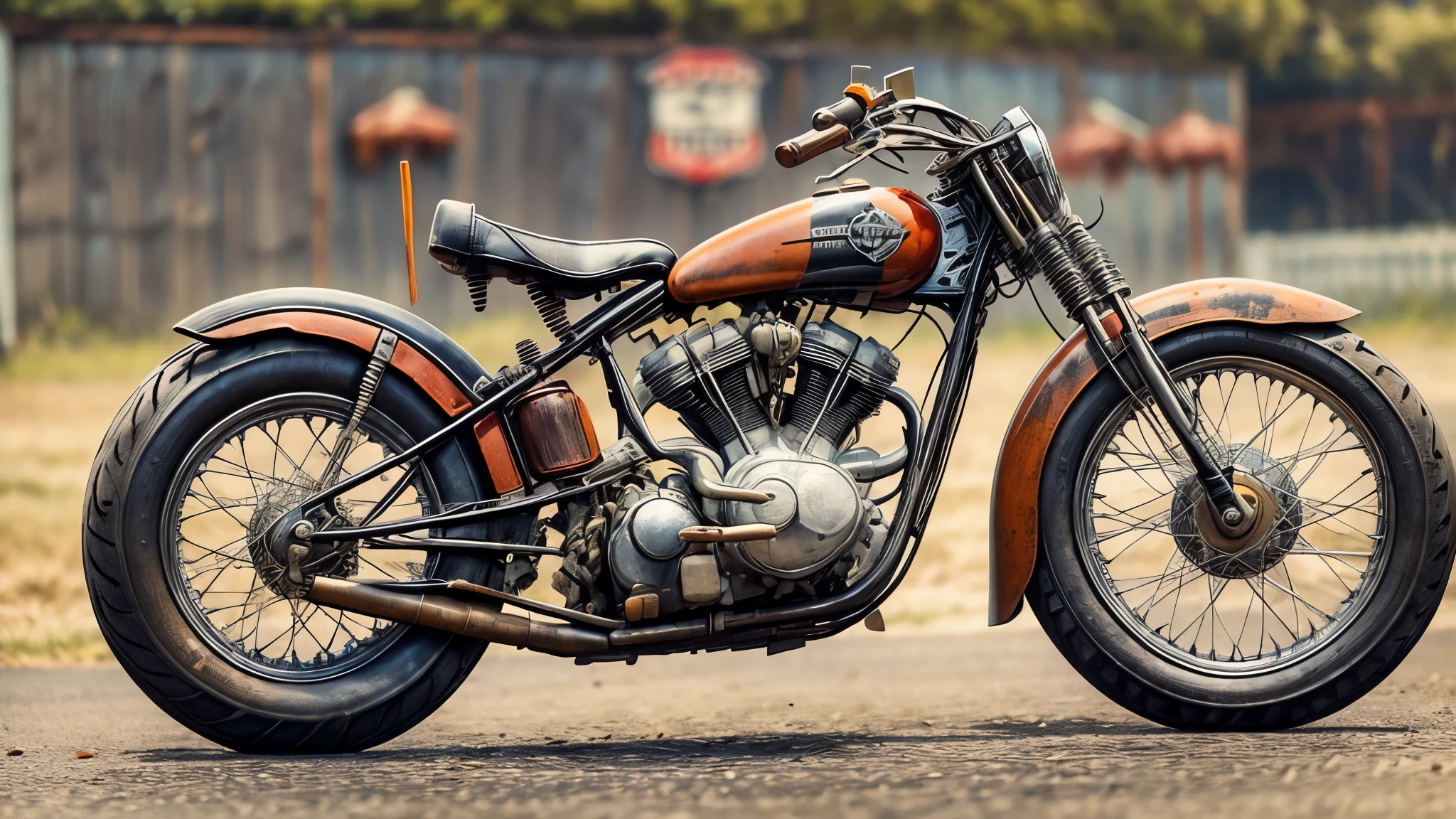 1940's era motorcycle racing, leather motorcycle helmets, checkered flag, dirt track, (early Harley Davidson motorcycles, bobber motorcycles, detailed motorcycle, detailed motor, detailed tires, proportional motorcycle frames), detailed faces, detailed riders,