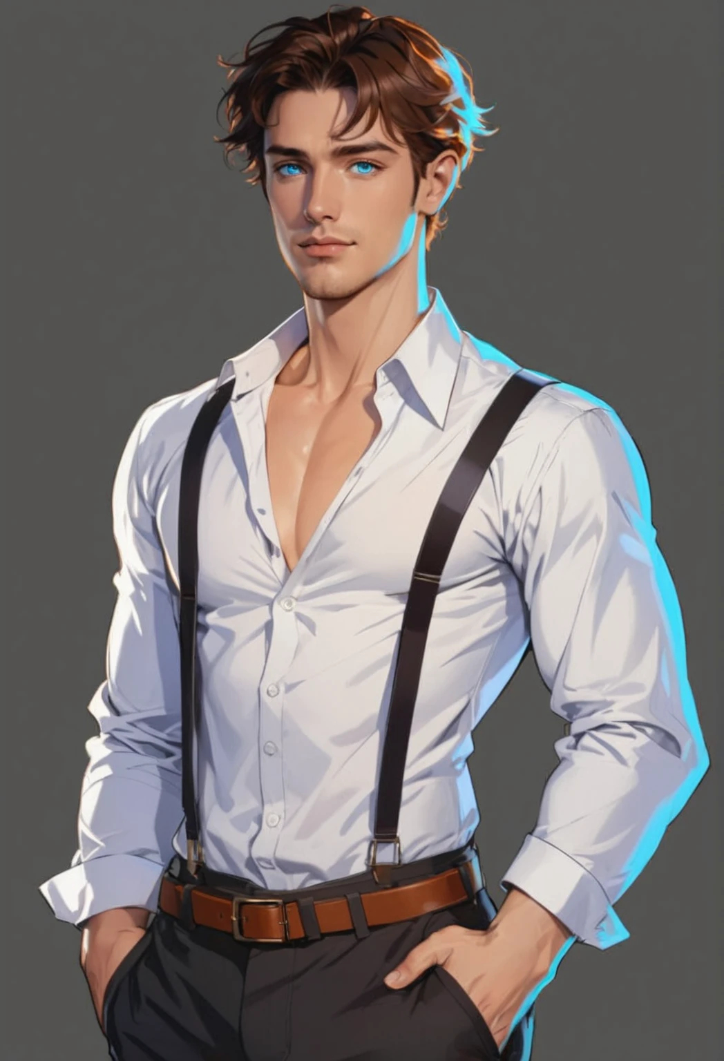 beautiful illustration, ultra-detailed, masterpiece, male man, confident pose, 