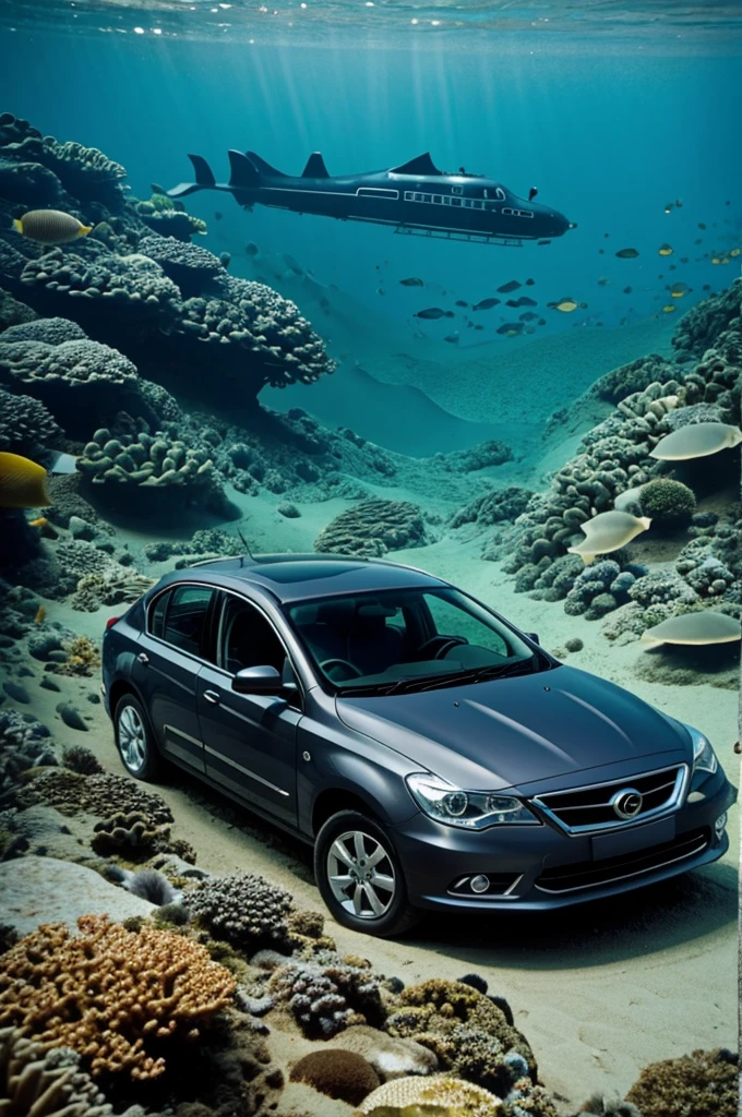 Car at the bottom of the sea
