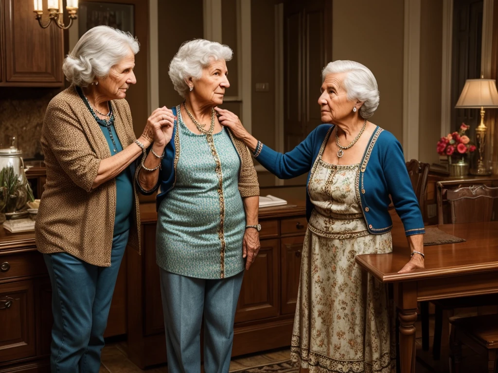 Grandma Catarina politely refusing a request from an adult who is overwhelming her.