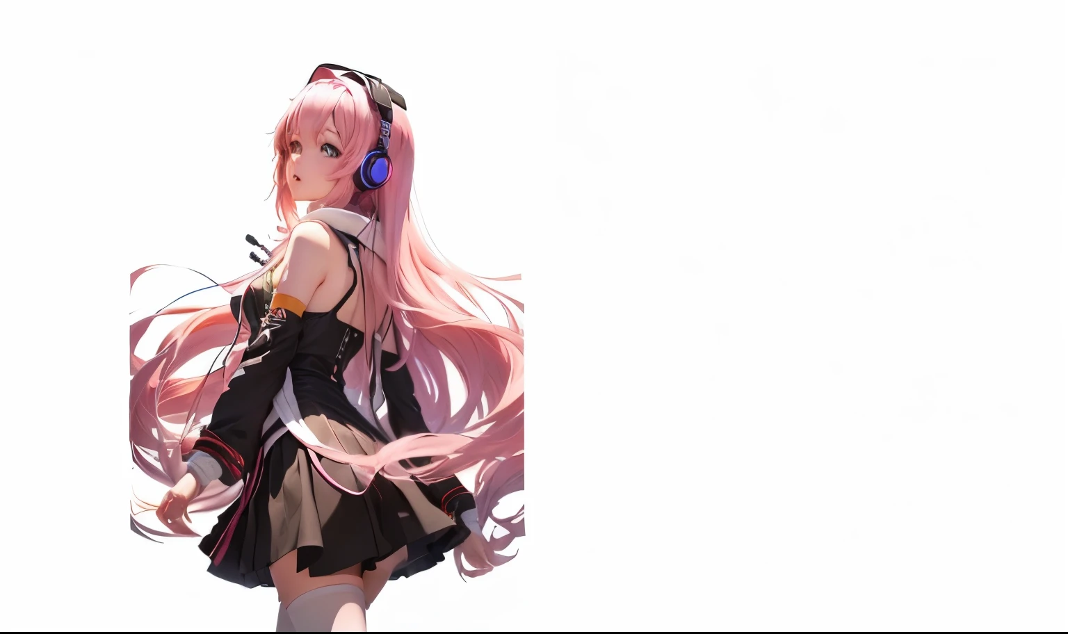 Anime girl with pink hair and headphones on stage, Best anime 4k konachan wallpaper, Fine details. Girls&#39; Frontline, Smooth anime CG art, Nightcore, From the Azur Lane video game, Cute 3D anime girl render, artstation pixivでトレンド, from Girls&#39; Frontline, Girls&#39; Frontline cg, 8k high quality detailed art