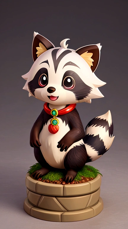 Anime-style raccoon dog, solo, Shitara ware,