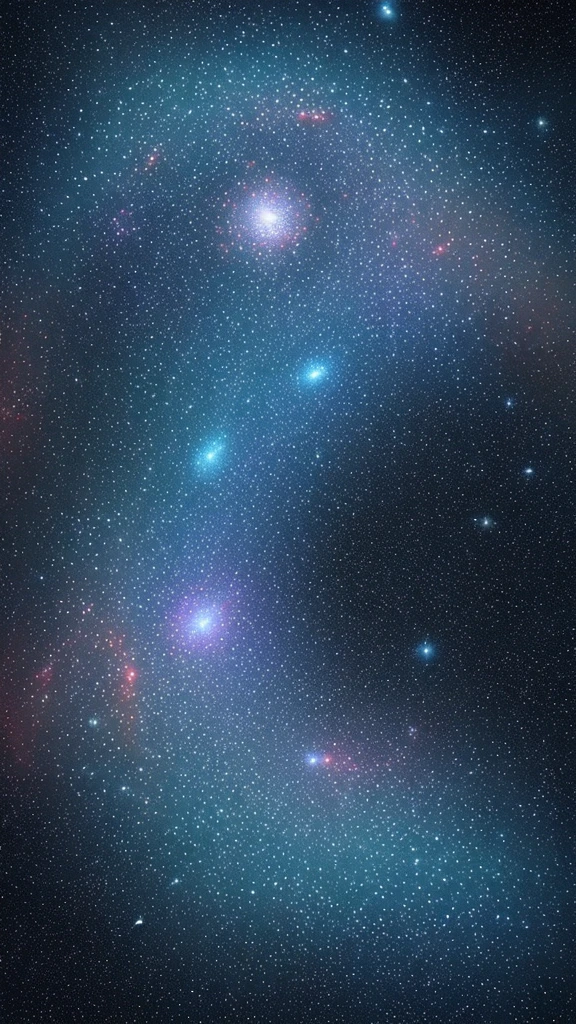 Create a highly mystical and ethereal image featuring a bright, glowing core surrounded by intricate, wavy lines and star-like dots. The lines and patterns should be pronounced, creating a sense of depth and otherworldly beauty. Use shades of blue, white, and black to enhance the cosmic and celestial feel. Add subtle, shimmering light effects and faint celestial elements like nebulae and galaxies in the background to complete the enchanting and magical atmosphere.