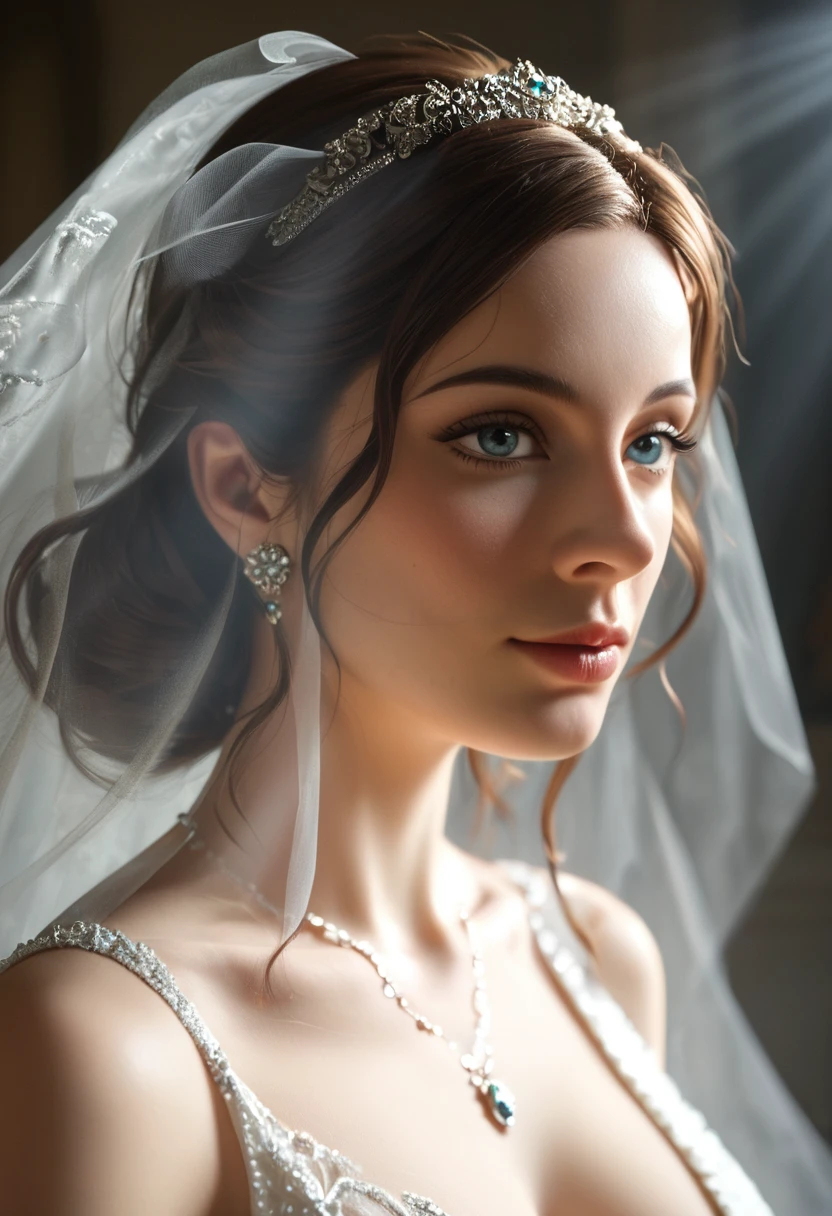 high quality, 8K Ultra HD, hyper-realistic portrait of a captivating woman, The woman is portrayed in a moonlit setting, her features bathed in a soft, diffused glow that accentuates the delicate nuances of her expression. The artist, drawing from Sargent's precision, captures every subtle contour of her face, the intricacies of her gaze, and the cascading strands of her hair, In this mysterious ambiance, the artist employs da Vinci's mastery of shadow and light, creating an alluring interplay that accentuates the enigmatic aura surrounding the woman, Shadows dance across her features, enhancing the depth of her gaze and adding a touch of secrecy to the composition, by yukisakura, highly detailed,