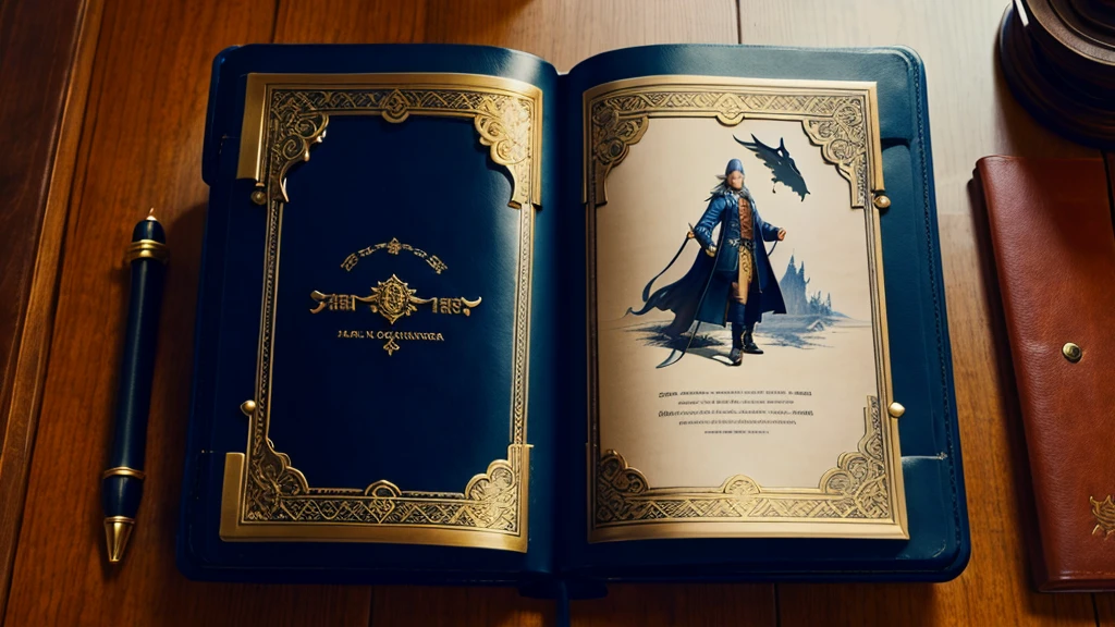 Highest quality、Leather bound book、Story cover、Fantasy、