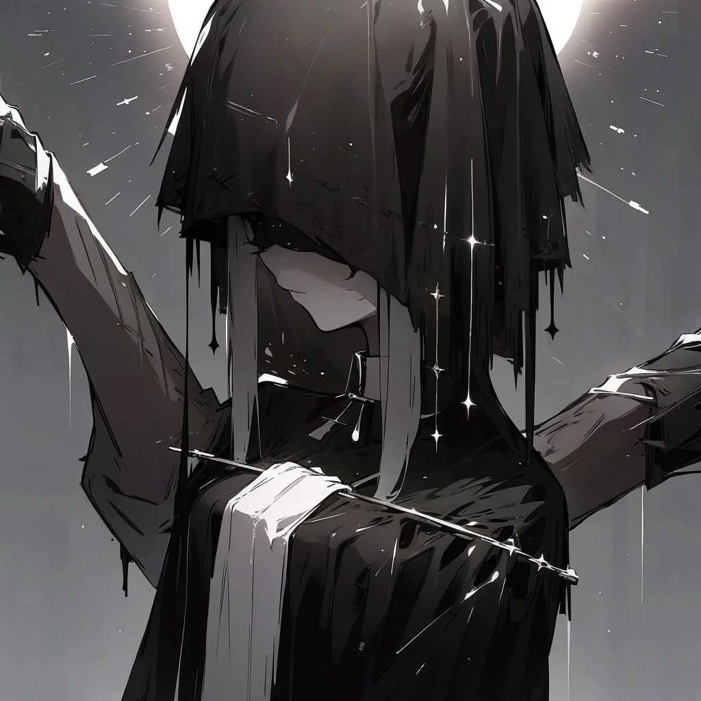 ((1Girl)) ((Goth Emo Girl)) ((Spiral pupils)) ((White and black hair))
June is pale white, her hair half black and half white, she has her lips piercied, and her nose pierced, she wears black lipstick, and red eyeshadow, she dresses in a red and black dress, with a corset, she wears a lot of rings, and lots of necklaces, including a collar, her nails are painted black, she is 5’5, and , she dresses in a gothic fashion. She has bandages covering her arms and neck, she wears black platform boots.