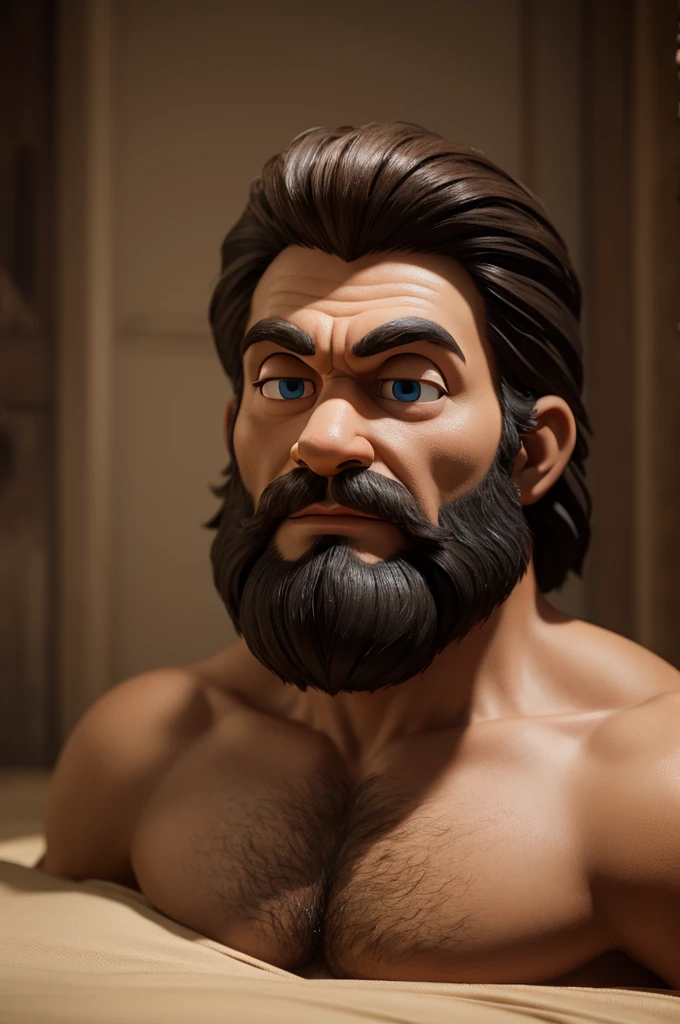 Samson from the bible in 3d pixar
