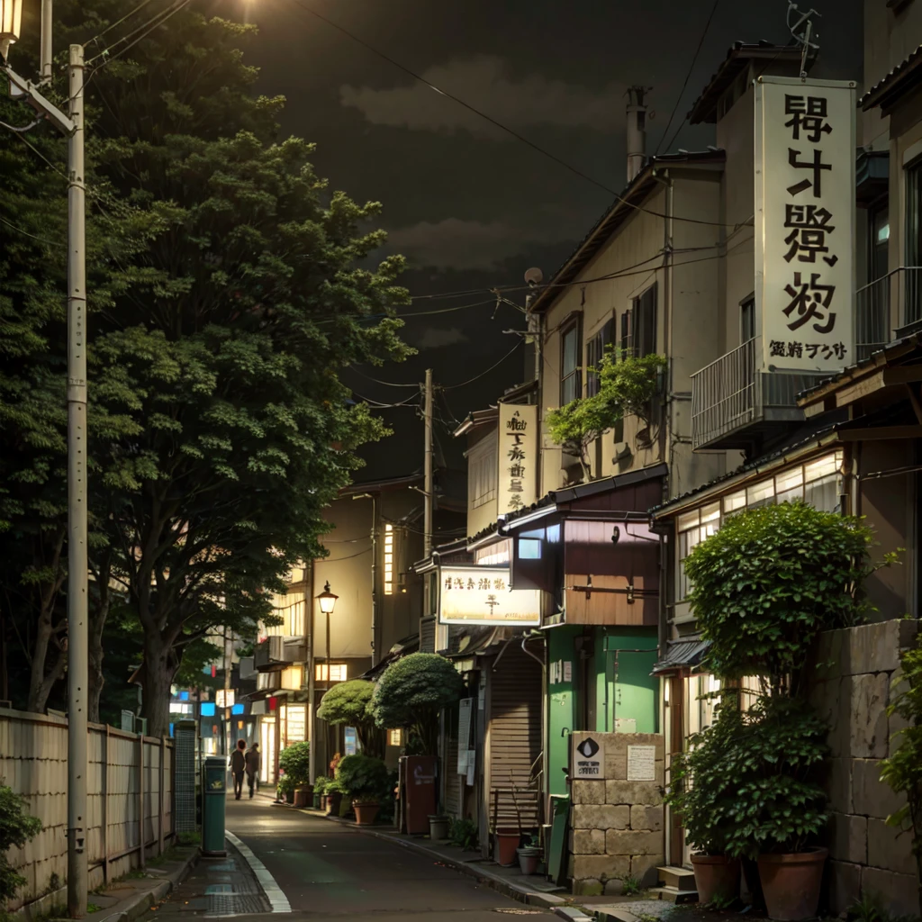 there is a street with a lot of signs on it, quiet tokyo alley at night, japanese street, japanese neighborhood, in a japanese town at night, tokyo alleyway, in the streets of tokyo, tokyo street, cyberpunk streets in japan, tokyo - esque town, japanese city at night, street night, in narrow tokyo alleyway, in tokyo at night, japanese downtown
