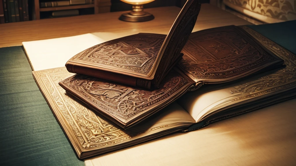 Highest quality、Leather bound book、Story cover、Fantasy、