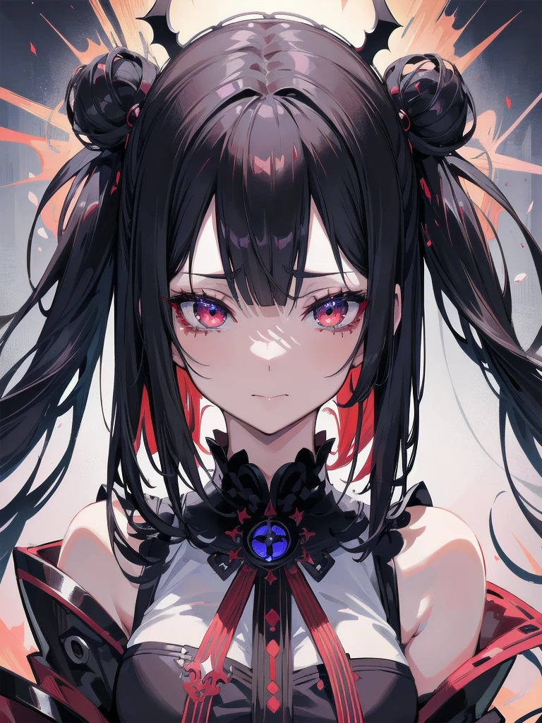 Close-up of a woman with horns and a demon face, Digital art inspired by plum trees, cgsociety contest winner, number art, Albedo of Overlord, onmyoji portrait, deviantart art station cgscosiety, Fan Art Best Art Station, badass anime 8 k, portrait gapmoe yandere grimdark, widowmaker