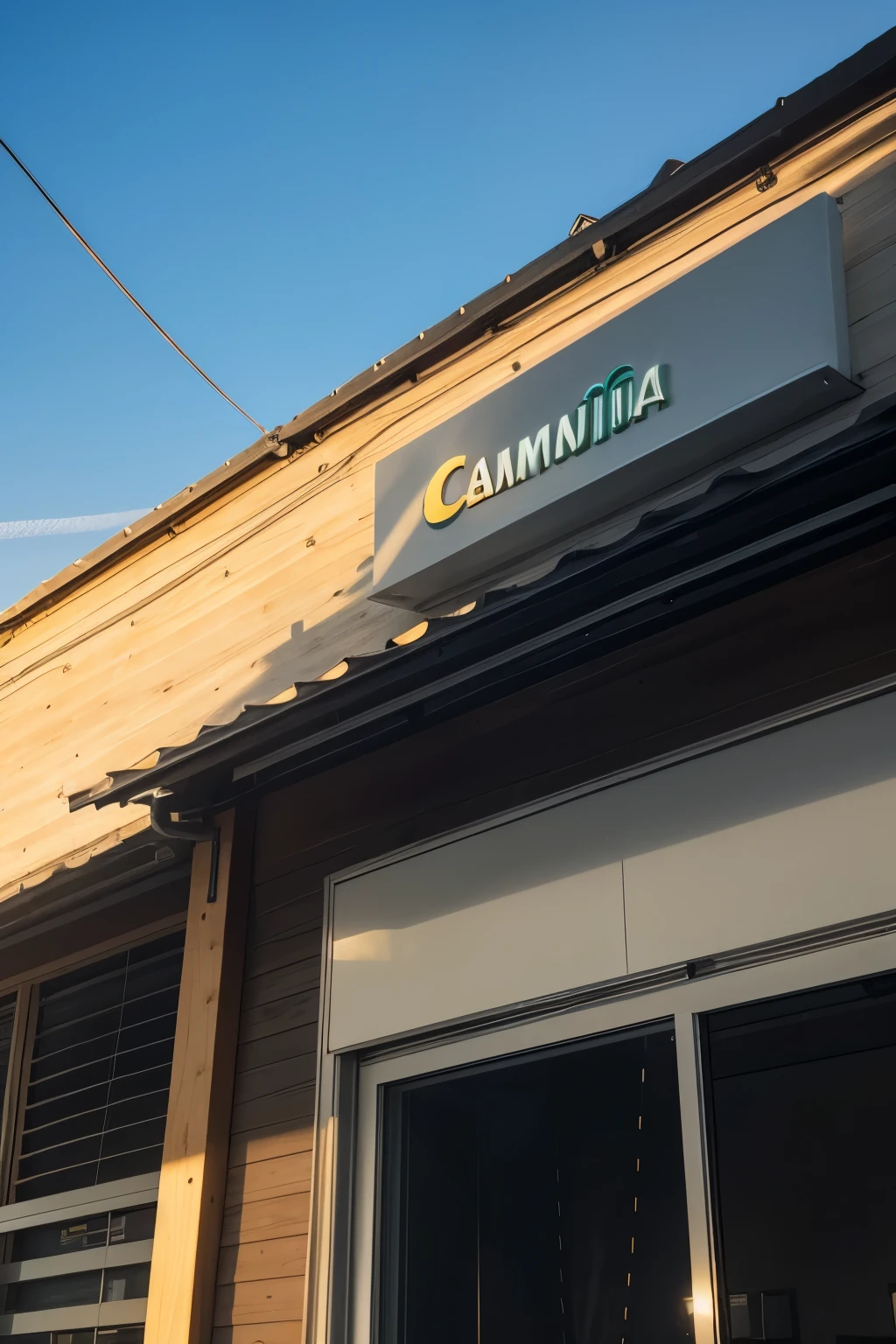 logo:campina name photographed by photovoltaic cells and illuminated by a sun